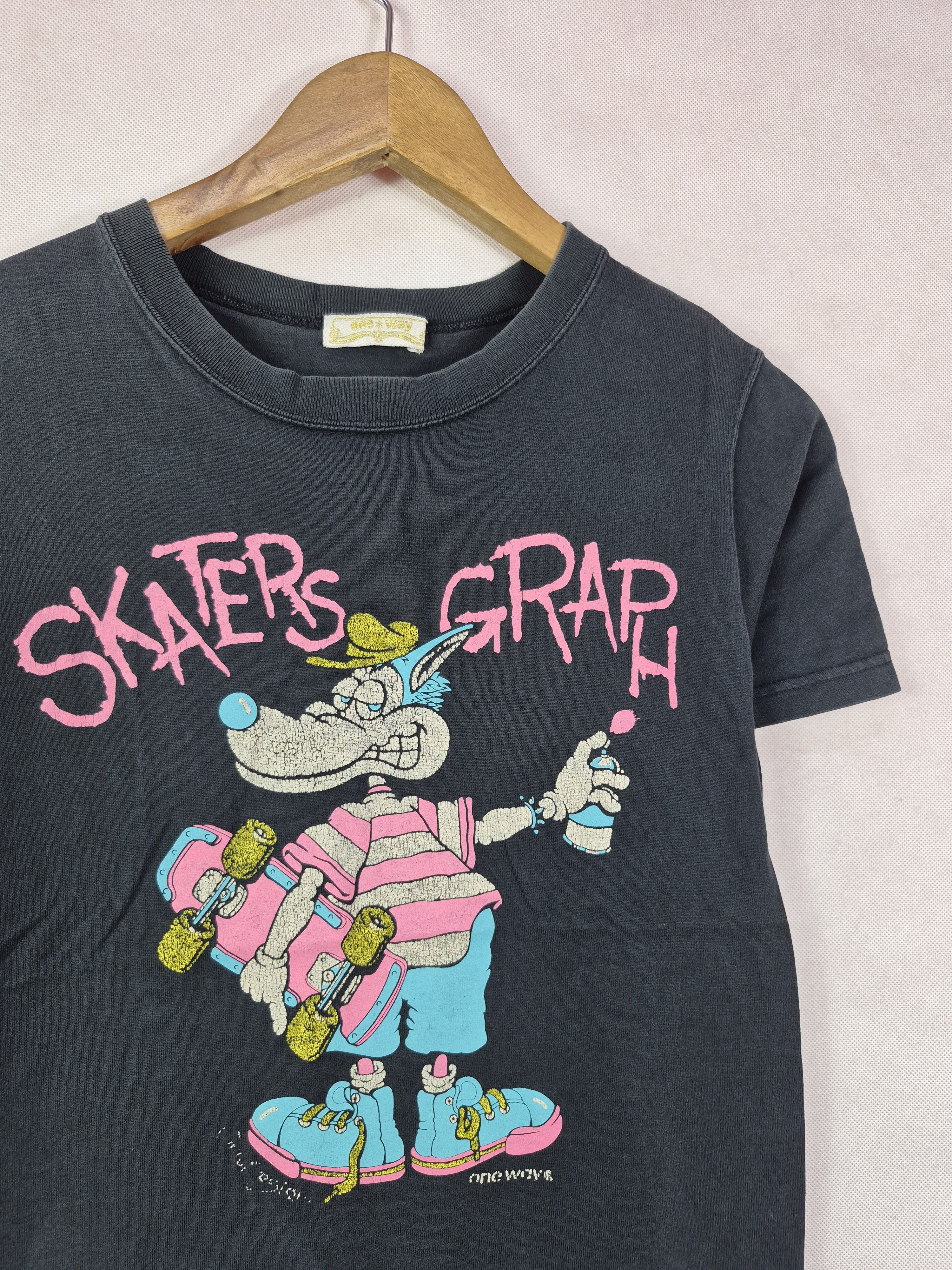 Japanese Brand 🔥 One Way Skate Graph Art Graffiti Tee Size US XS / EU 42 / 0 - 2 Thumbnail