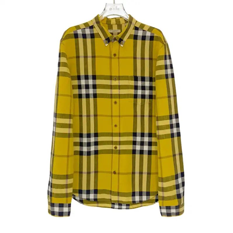 Burberry Burberry Yellow Cotton Short-Sleeve Shirt Size L / US 10 / IT 46 - 1 Thumbnail