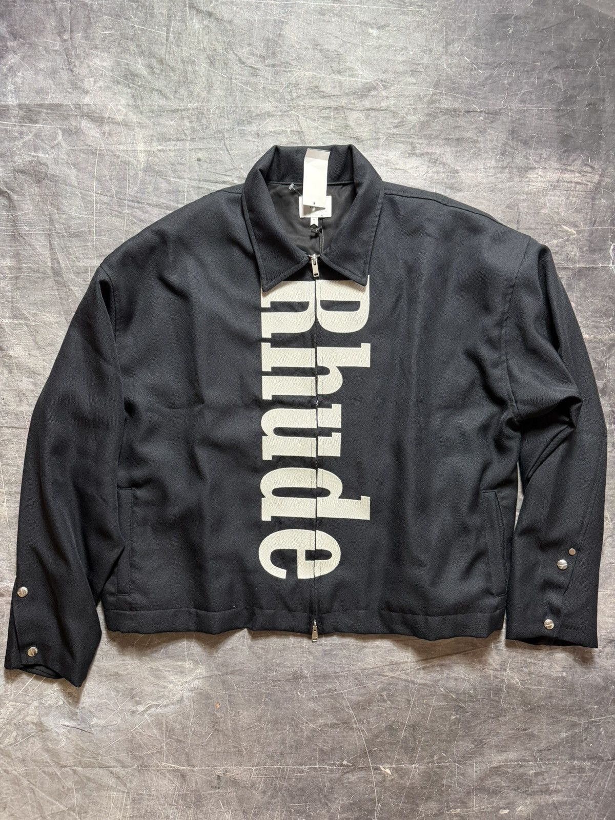 Rhude Rhude Logo Wool Work Jacket in Black Size US L / EU 52-54 / 3 - 1 Thumbnail
