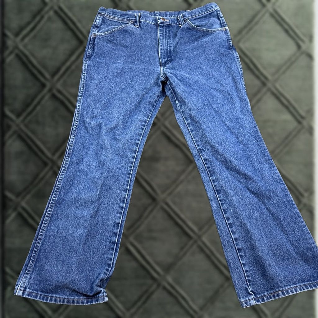 Wrangler VINTAGE Wrangler Jeans Mens 38x30 Blue Denim Straight Leg Cowboy 935NAV Wrangler 935 Jeans Mens 38x30 Blue Denim Jeans Western Cowboys Size US 38 / EU 54 - 1 Thumbnail