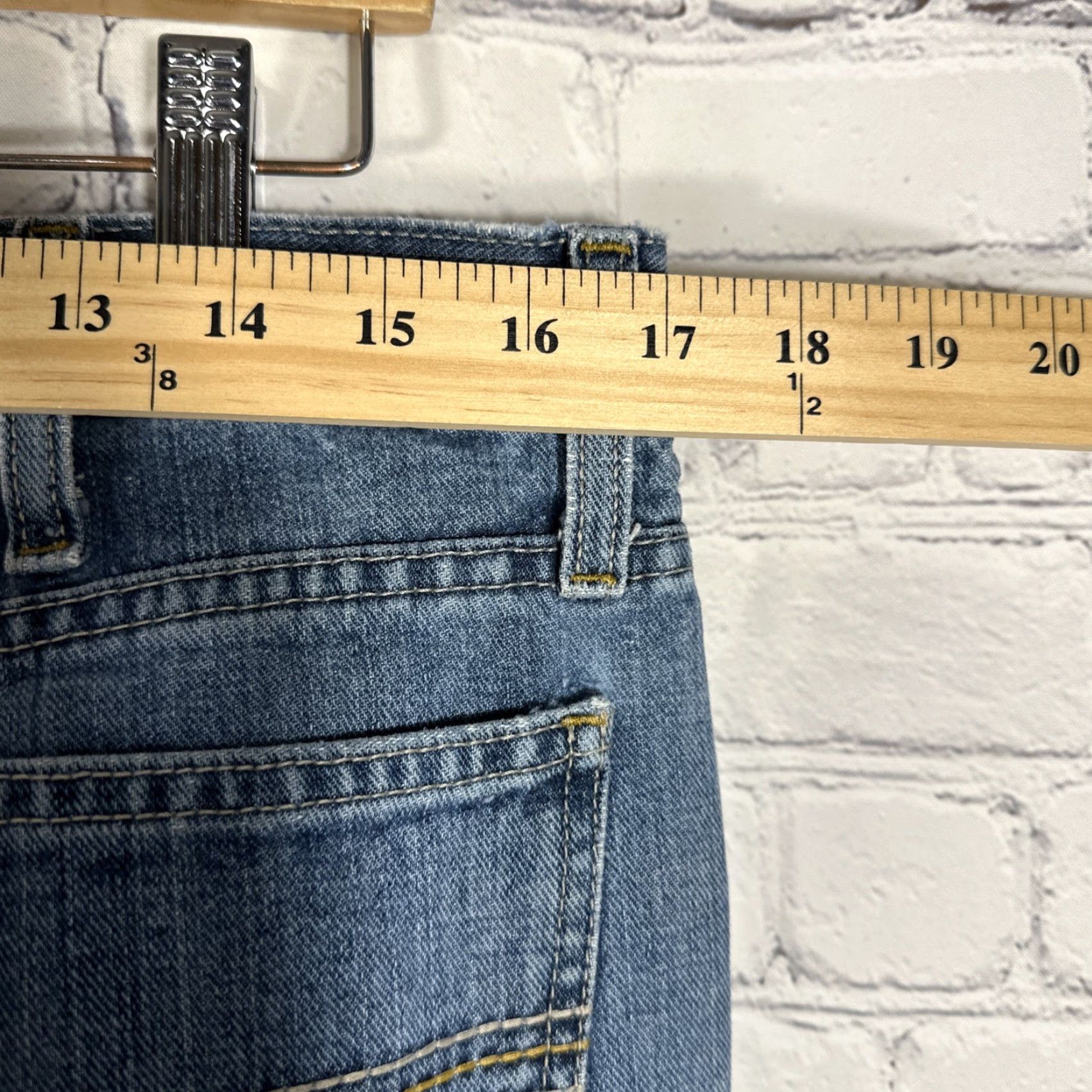 Vintage Cinch Men Slim Jeans 33x32 Mid Rise Silver Label Performance Stretch Denim Blue 34 in Waist Slimming Mens Straight Jeans Size US 33 - 5 Thumbnail