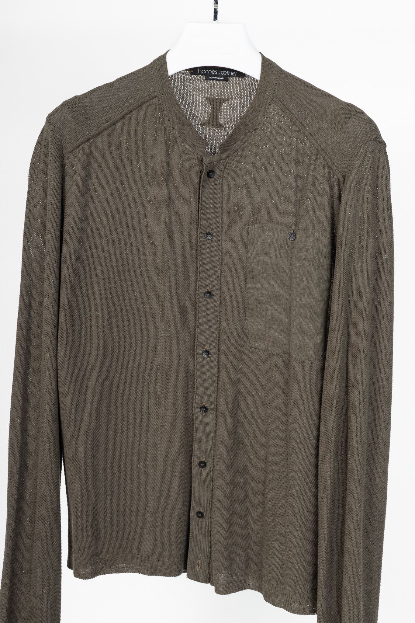 hannes roether hannes roether Brown Cotton-Blend Pique-Knit Buttoned Top Size US M / EU 48-50 / 2 - 3 Thumbnail