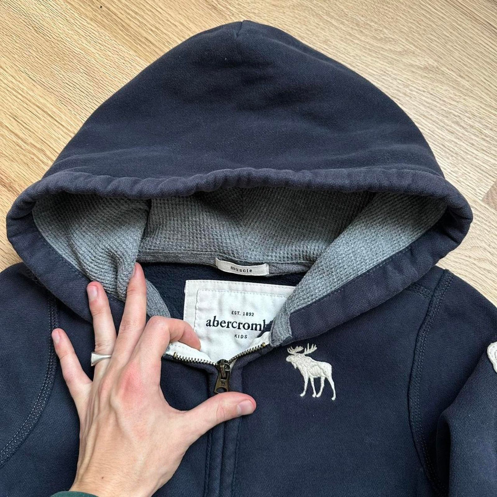 Abercrombie & Fitch Vintage 2000s Abercrombie Preppy Zip Up Hoodie Sweatshirt Size XS / US 0-2 / IT 36-38 - 5 Thumbnail