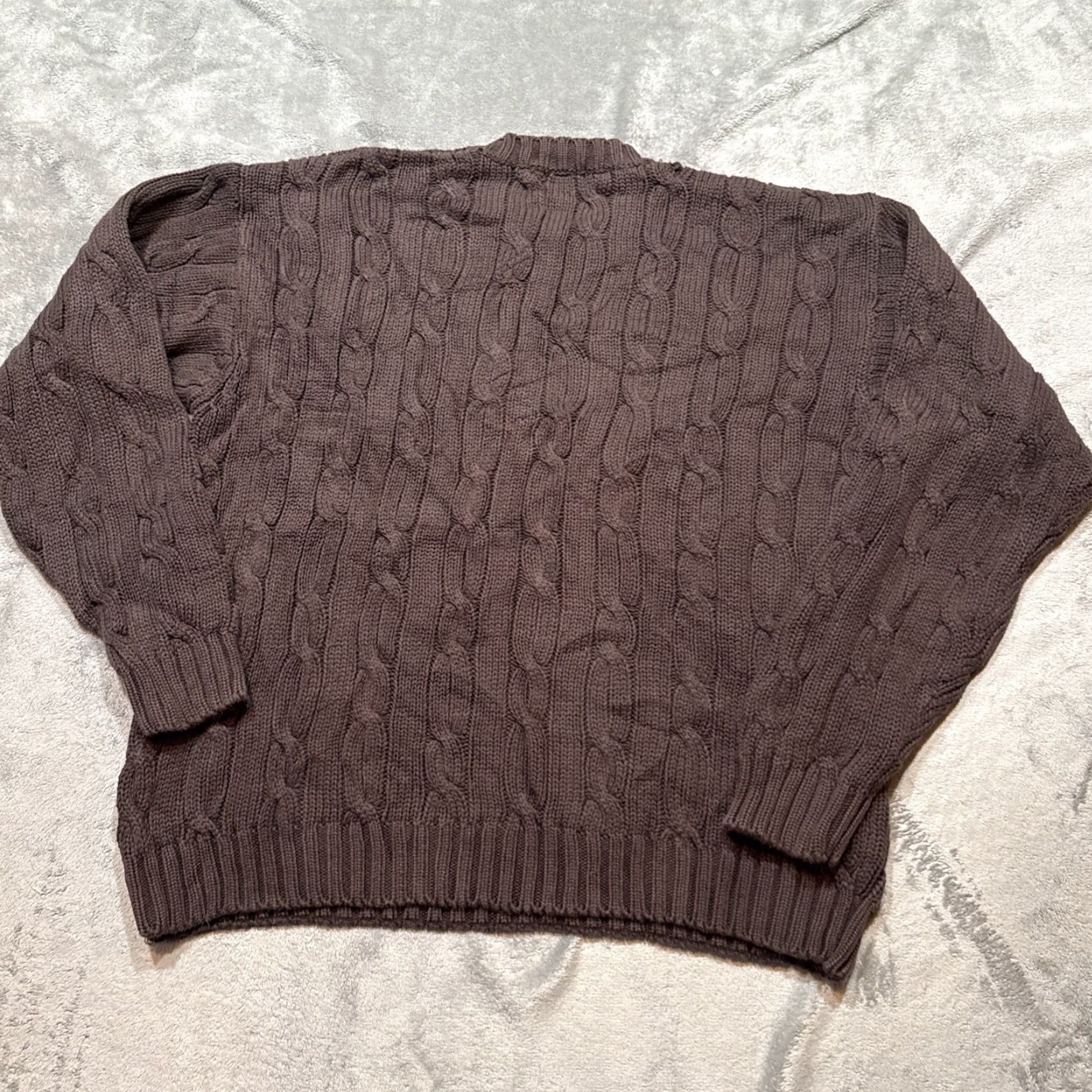 J.Crew VINTAGE J.CREW Sweater Mens XL Brown Cable Knit Classic Pullover 90s Oarsman Size US XL / EU 56 / 4 - 7 Thumbnail