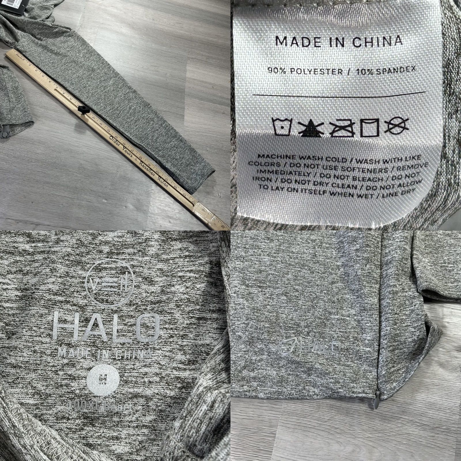 Halo Halo Running Hoodie Womens Medium Gray Longline Tunic Lightweight Stretch Top Size M / US 6-8 / IT 42-44 - 8 Thumbnail