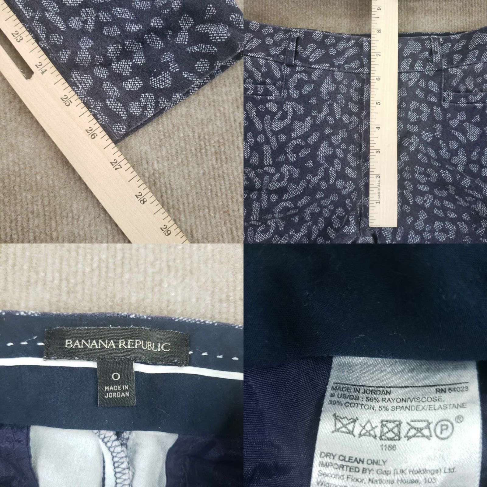Banana Republic Banana Republic Cropped Pants Womens Sloan Purple Abstract Low Rise Stretch 0 Regular Size 28" / US 6 / IT 42 - 8 Thumbnail