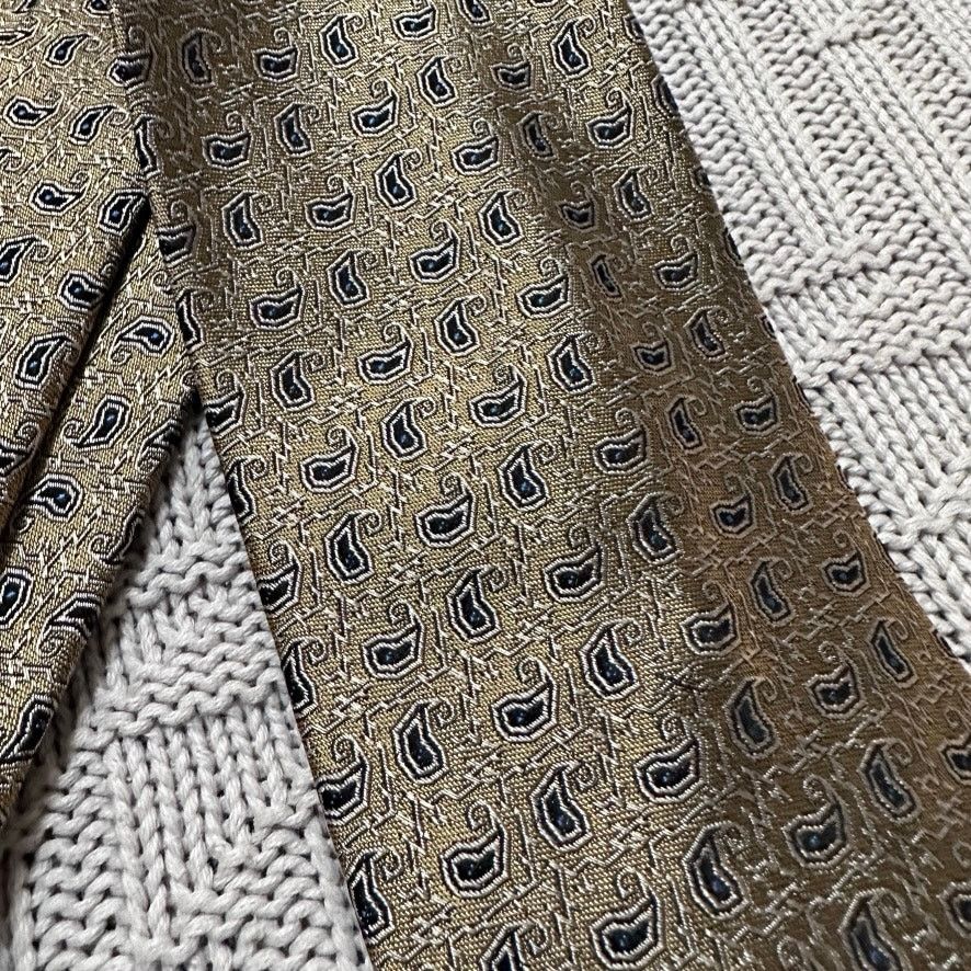 Alexander Julian Alexander Julian metallic gold paisley Italian silk tie Size ONE SIZE - 2 Thumbnail