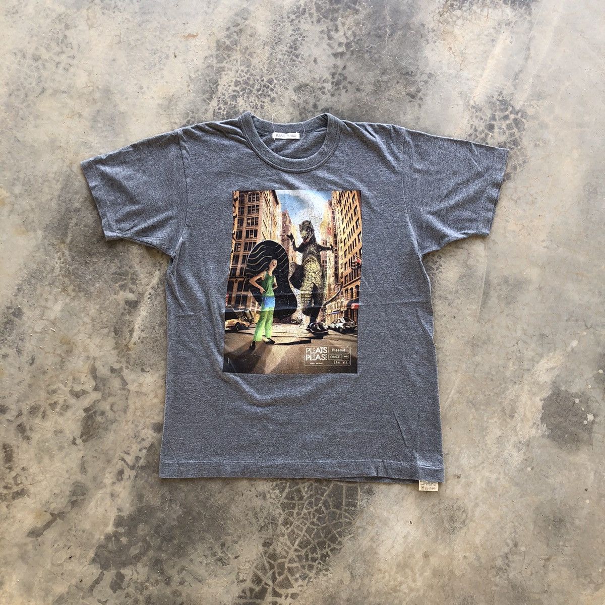 image of Pleats Please Issey Miyake Pleated Once And For All T-Shirt in Grey, Men's (Size Medium)