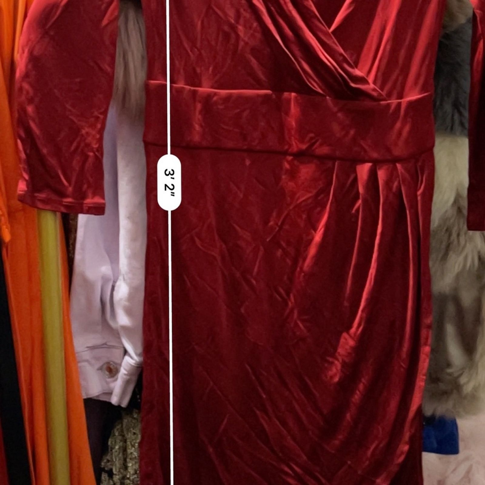 Vivienne Tam RARE! Vivienne Tam Red Faux Wrap Dress Chains Dark Fem M Size M / US 6-8 / IT 42-44 - 7 Thumbnail