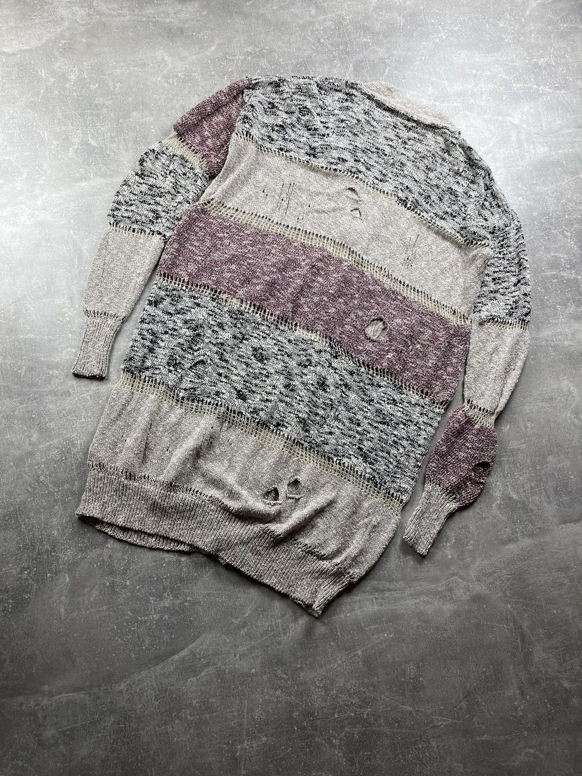 Vivienne Westwood Vivienne Westwood Chunky Knit Long Cardigan Beige Burgundy Size ONE SIZE - 11 Thumbnail