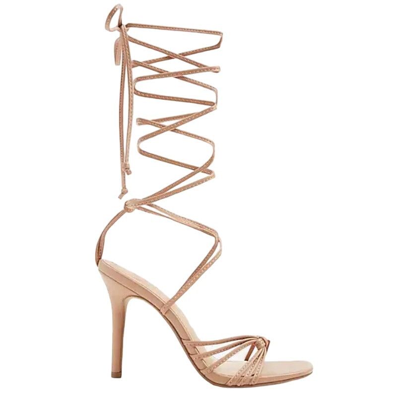 Express Express Strappy Lace Up Heeled Sandals in Pecan, Size 10 Size US 10 / IT 40 - 1 Thumbnail