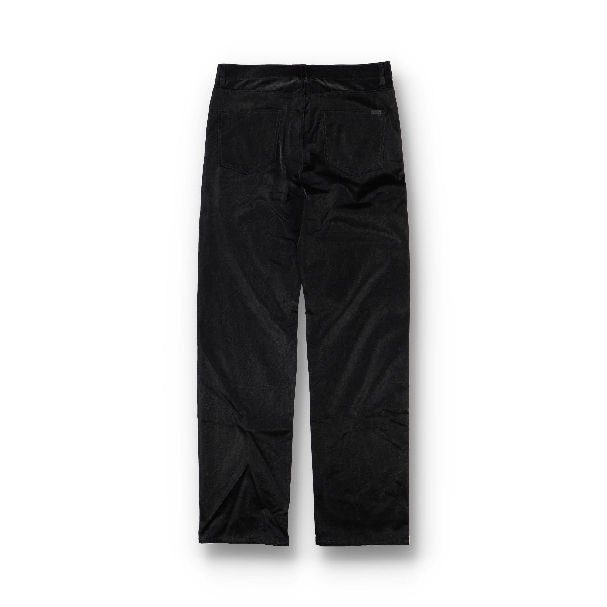 Saint Laurent Paris Black Crinkle High-Waisted Wide-Leg Jeans Size 30" / US 8 / IT 44 - 10 Thumbnail