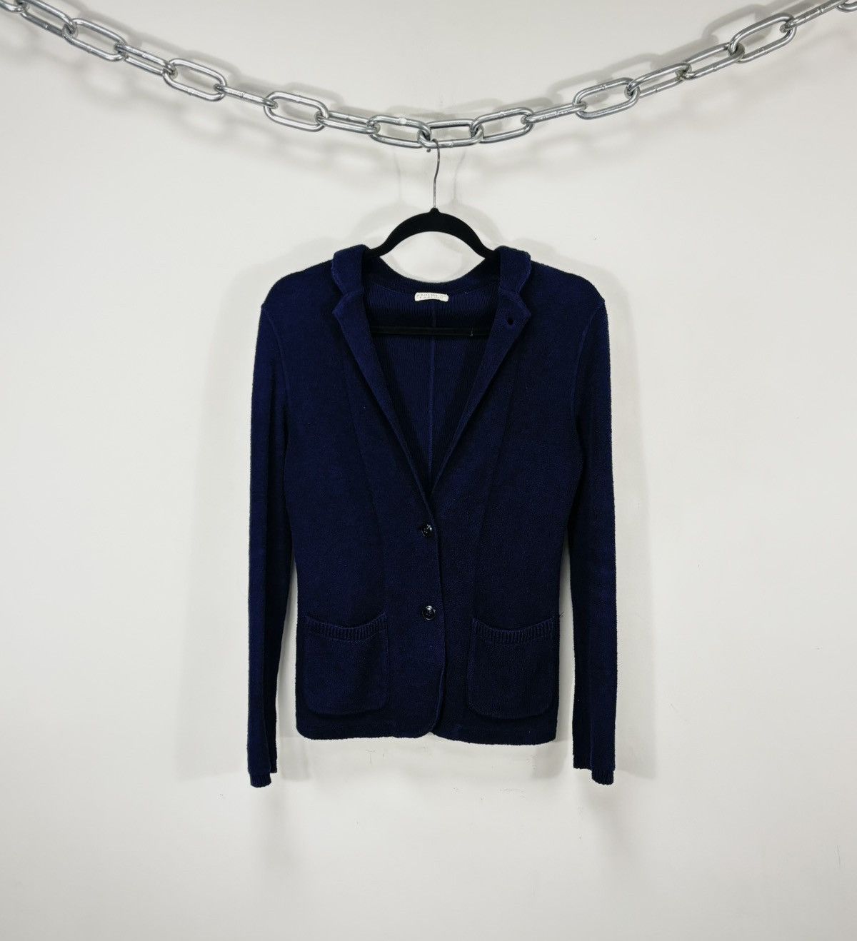 Lardini Lardini Knitwear Women’s 2-Buttons Navy Blue Cardigan Blazer Size S / US 4 / IT 40 - 1 Thumbnail