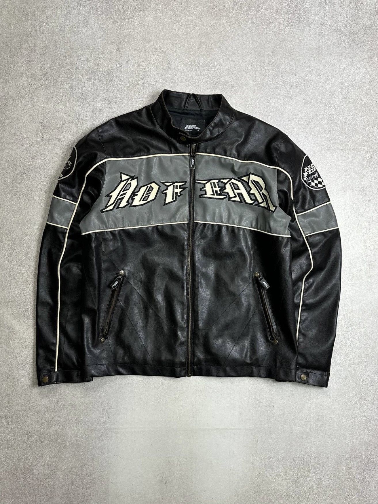 No Fear Vintage 90s No Fear Eco Leather Y2K Biker Moto Jacket S Size US S / EU 44-46 / 1 - 1 Thumbnail