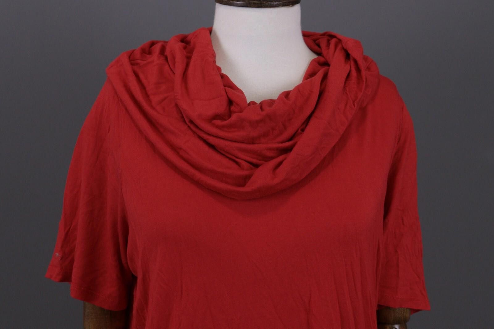 Polo Ralph Lauren Laurel by Escada Red Cowl Neck Short Sleeve Summer Top Shirt Size M / US 6-8 / IT 42-44 - 2 Thumbnail