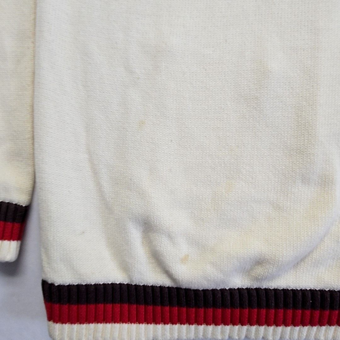Ecko Unltd. Ecko Unltd Knit Sweater Red Stripe Full Zip Cream XXL Y2K Size US XXL / EU 58 / 5 - 14 Thumbnail
