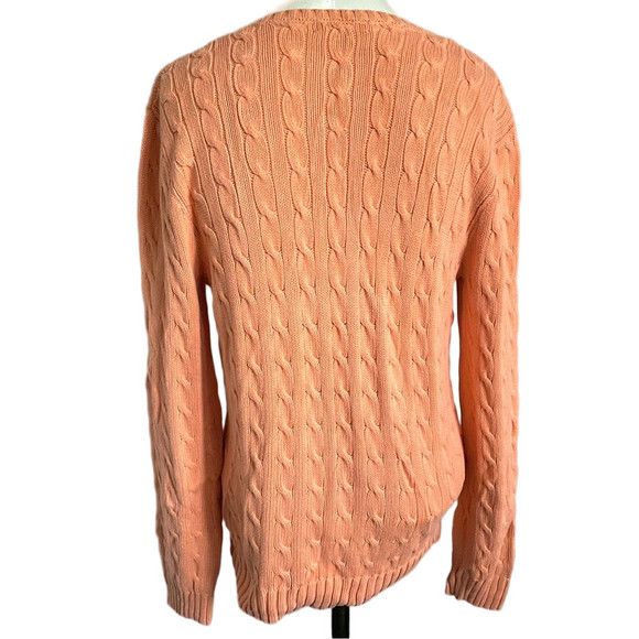 Ralph Lauren Ralph Lauren Cableknit Pullover V-Neck Sweater in Orange - M Size M / US 6-8 / IT 42-44 - 8 Thumbnail