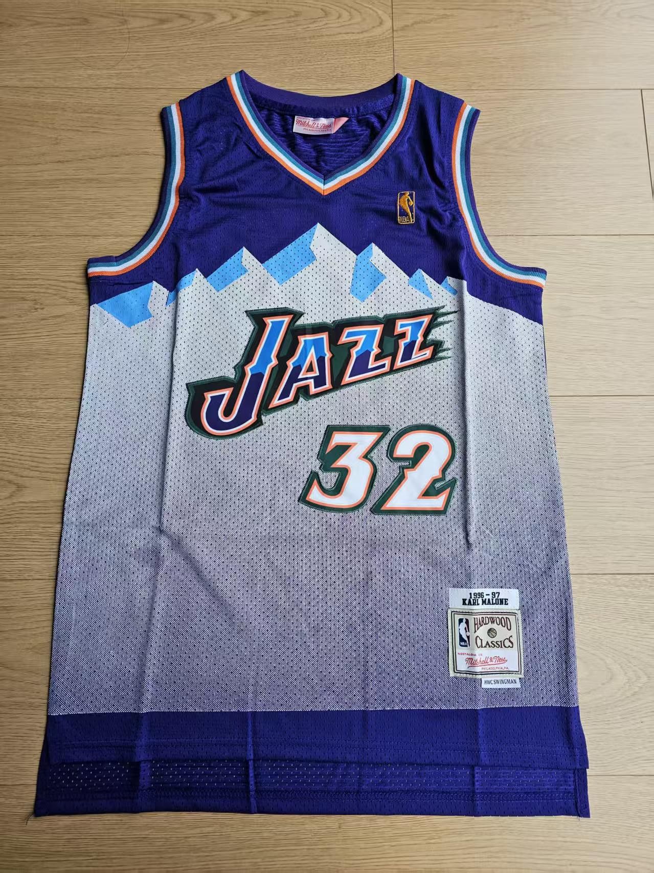 NBA Utah Jazz #32 Karl Malone Jersey Stitched Size US M / EU 48-50 / 2 - 1 Thumbnail