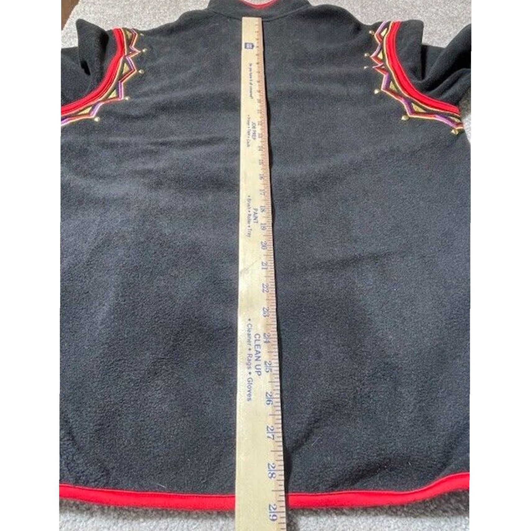 Bob Mackie VINTAGE Bob Mackie Wearable Art Fleece Jacket S Women's S Black Geometric Zip Pockets Mid-Length Casual Travel Workwear Art Classic Outdoor Preppy Size S / US 4 / IT 40 - 4 Thumbnail