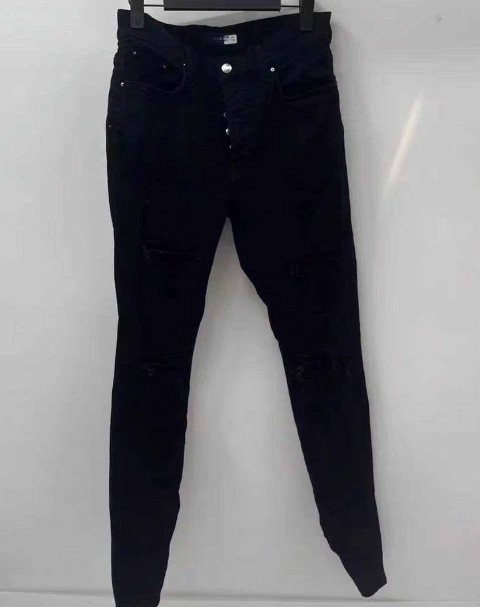 image of Amiri Black Ruin Jeans, Men's (Size 33)