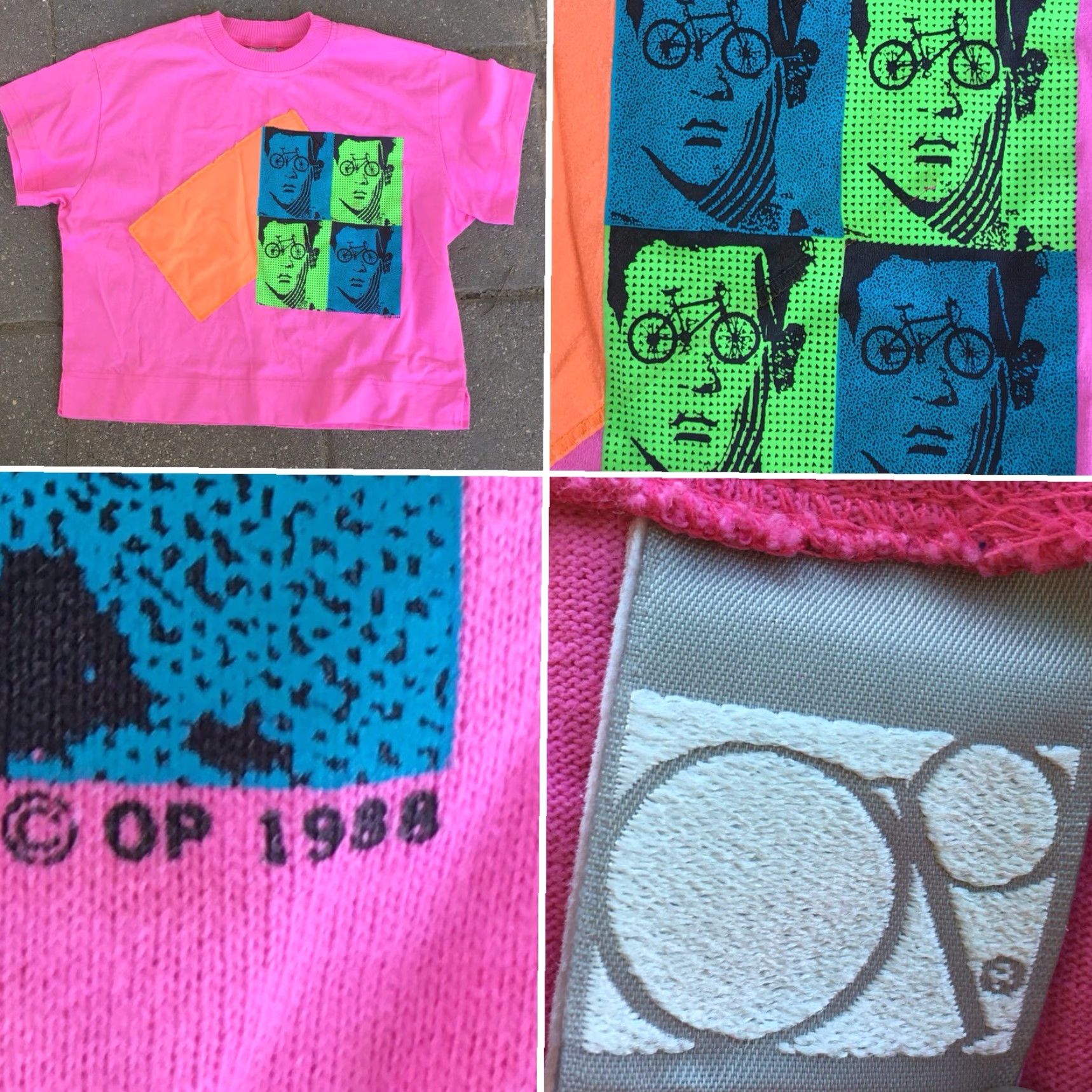 Ocean Pacific Vintage Ocean Pacific 80s Pink Neon Bicycle Face Graphic Crop T-Shirt M Womens Size M / US 6-8 / IT 42-44 - 2 Thumbnail
