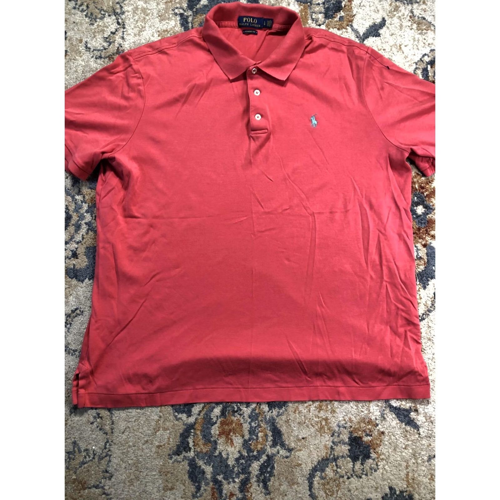 Polo Ralph Lauren Polo Ralph Lauren Polo Shirt Mens Large Red Pony Logo Classic Fit Short Sleeve Size US L / EU 52-54 / 3 - 5 Thumbnail