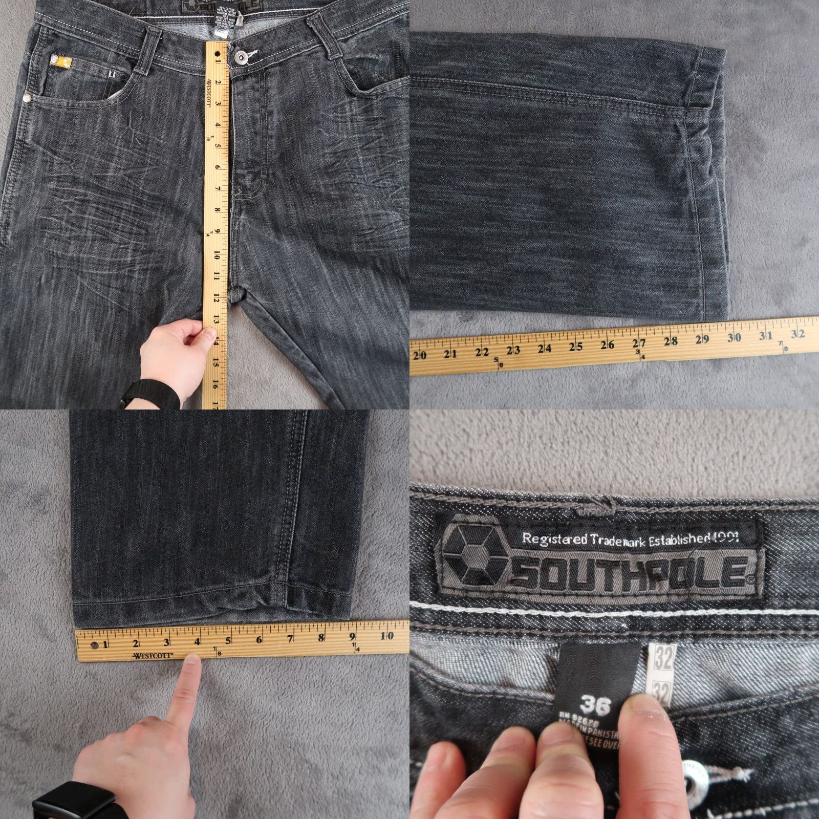 Southpole Vintage Southpole Jeans Sz 36 Gray Denim Y2K 90s Grunge Skate Mens Size US 36 / EU 52 - 8 Thumbnail