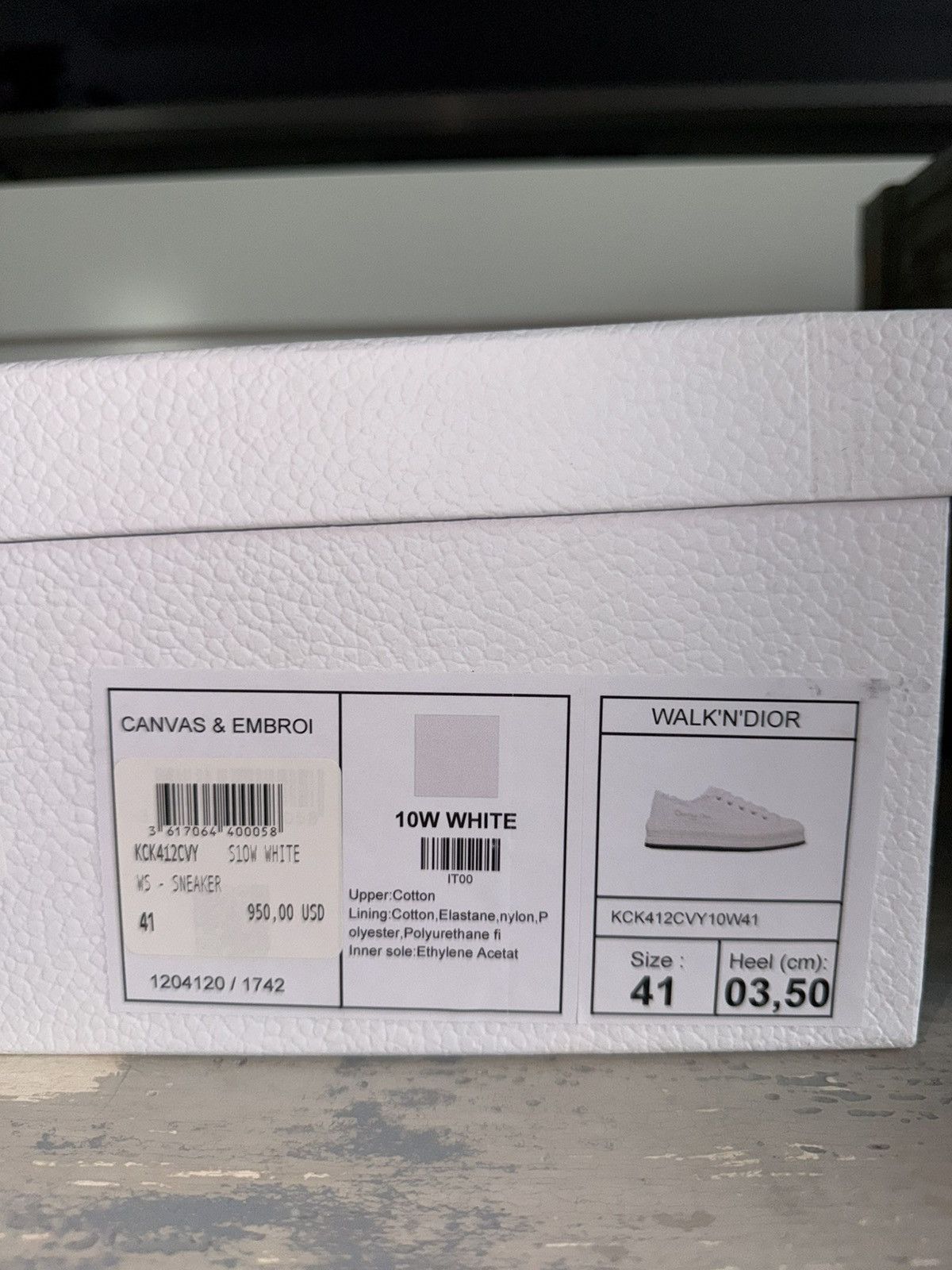 Dior WALK’N’DIOR PLATFORM SNEAKERS WHITE BLACK EMBROIDERED CANVAS Size US 10 / IT 40 - 17 Thumbnail