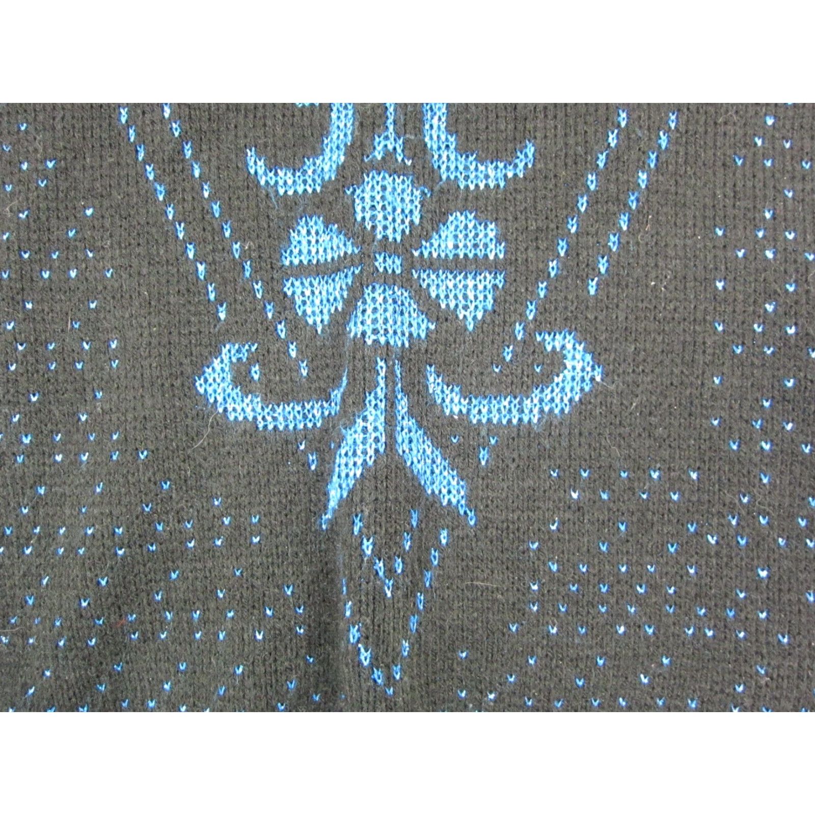 Vintage VINTAGE Ellen D Sweater Womens L Black Blue Baroque Knit 80s 90s Pullover Crew Neck Shiny Knit Shirt Mens Girls Womens Size L / US 10 / IT 46 - 3 Thumbnail