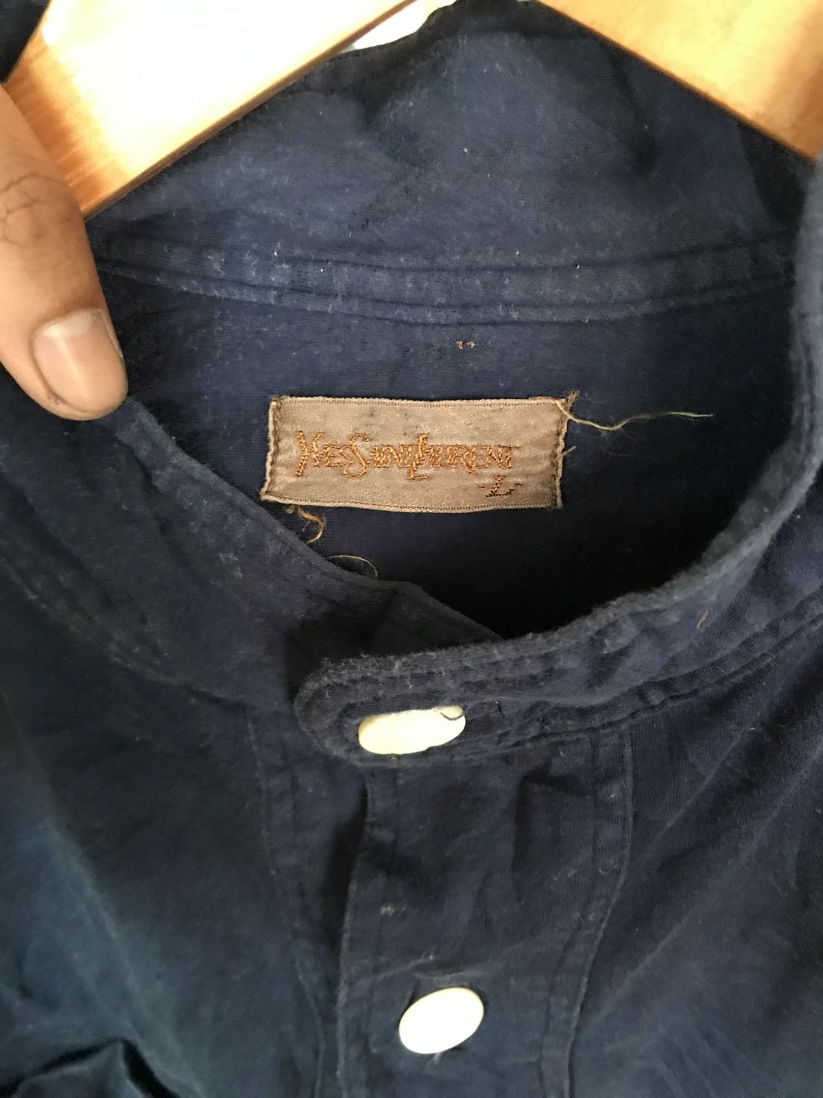 Yves Saint Laurent Ysl Blue Button Up Shirt Size US M / EU 48-50 / 2 - 5 Thumbnail