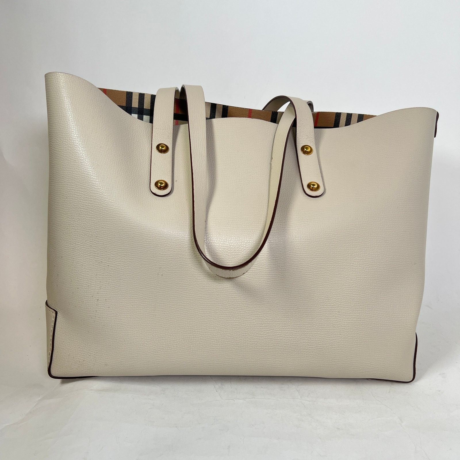 Burberry Burberry Tan Calfskin Crest Embossed Small Tote Bag Size ONE SIZE - 7 Thumbnail