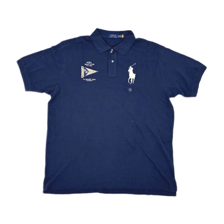 Polo Ralph Lauren Polo Ralph Lauren Solid Big Horse Embroidery Polo Shirt Size US XL / EU 56 / 4 - 1 Thumbnail