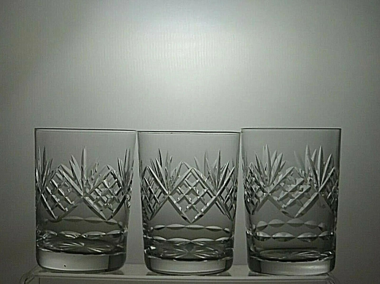 Tudor Tudor Crystal Cut Whisky Set Of 3 Tumblers/Glasses 4 1/8" Size ONE SIZE - 1 Thumbnail