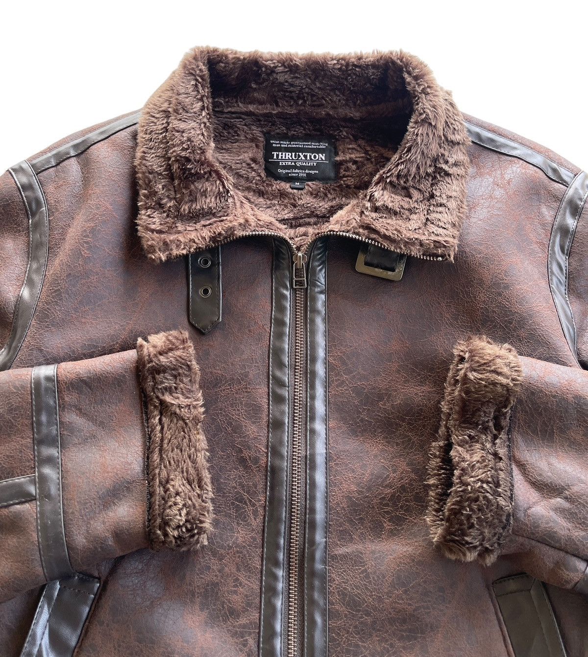 Japanese Brand Thruxton Faux Fur Shearling Polyester Jacket Size US M / EU 48-50 / 2 - 5 Thumbnail
