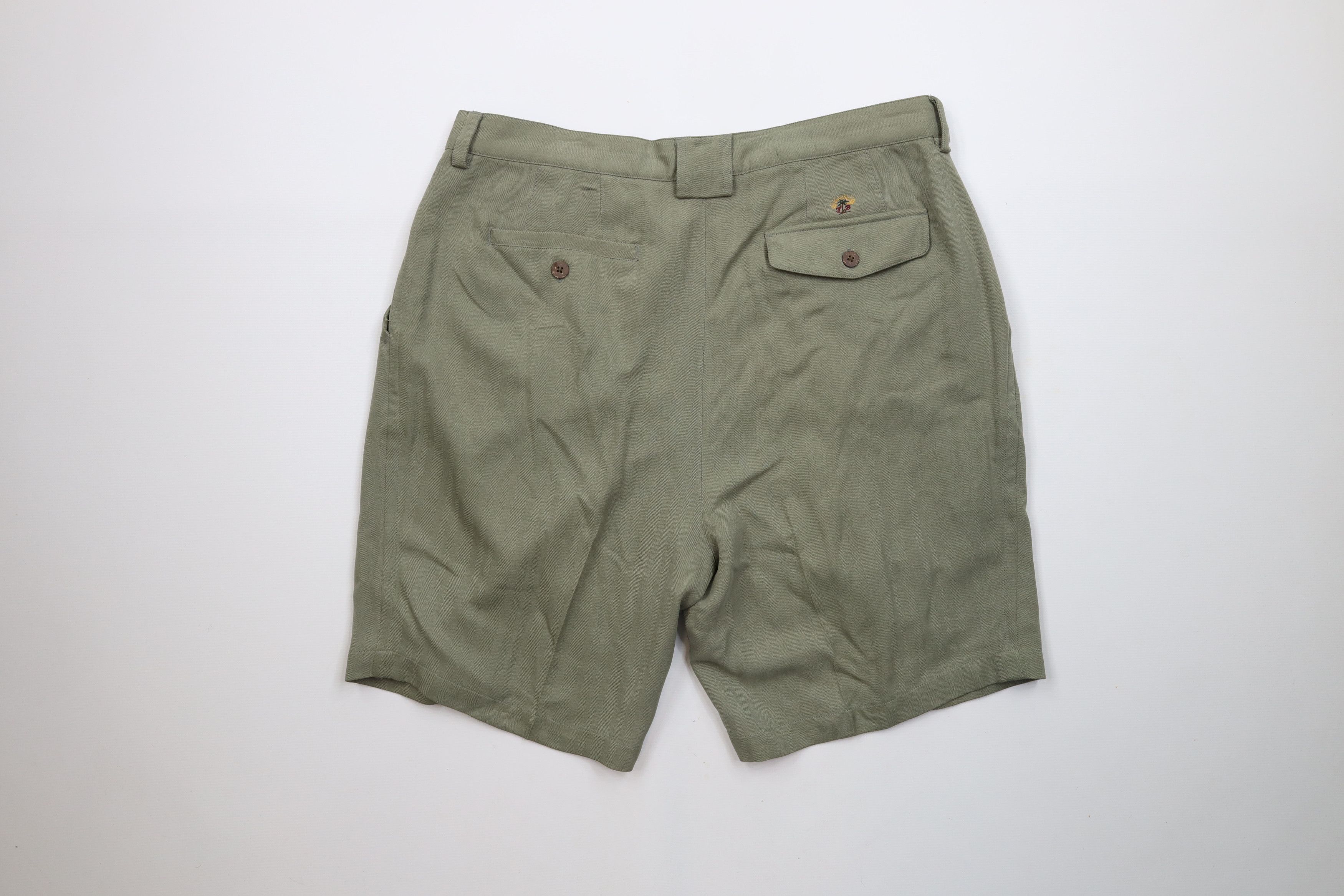 Tommy Bahama × Vintage Vintage 90s Tommy Bahama Relax Herringbone Pleated Shorts Size US 36 / EU 52 - 9 Thumbnail
