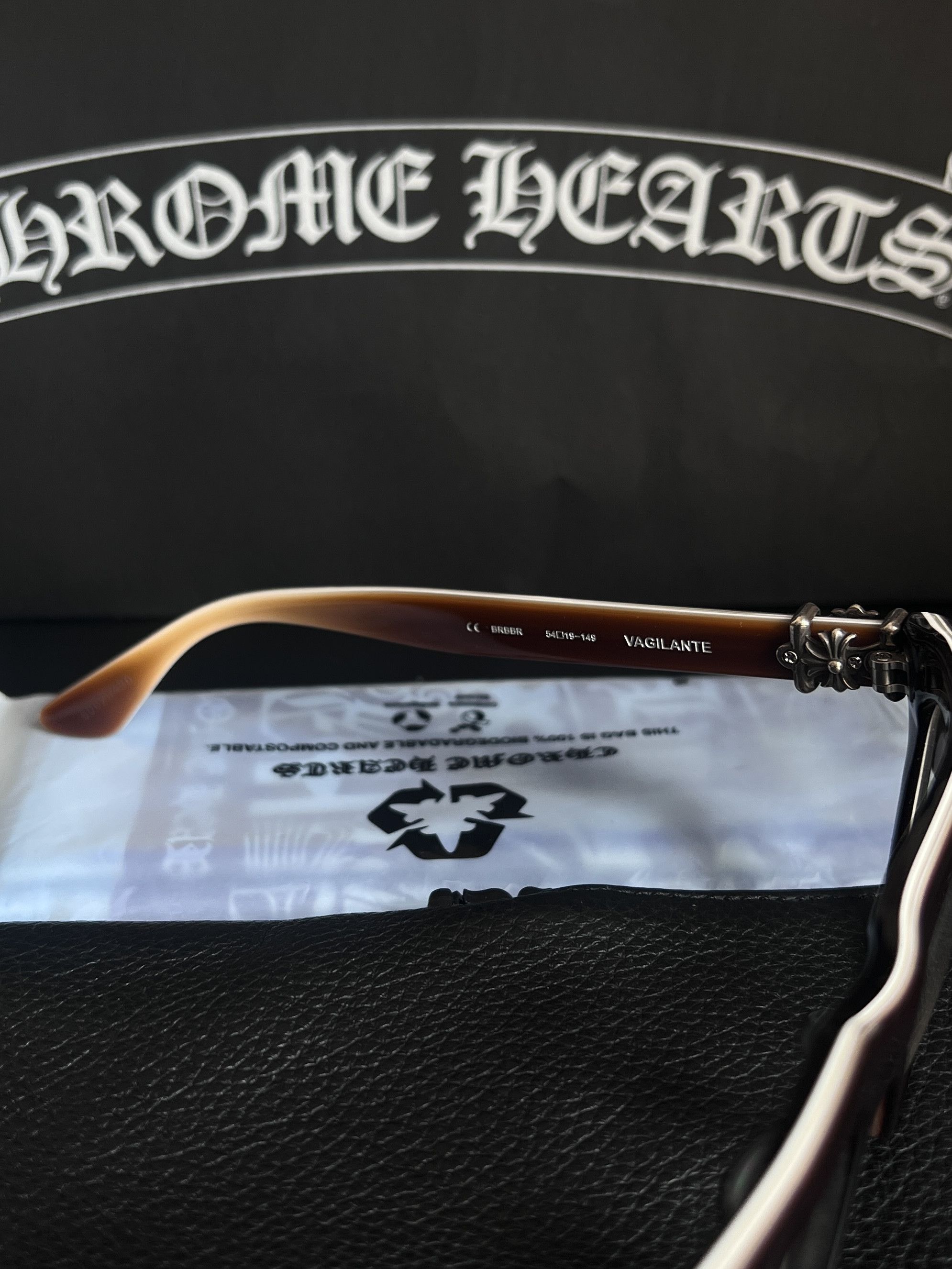 Chrome Hearts Chrome Hearts VAGILANTE BROWN BONE BROWN GLASSES Size ONE SIZE - 5 Thumbnail