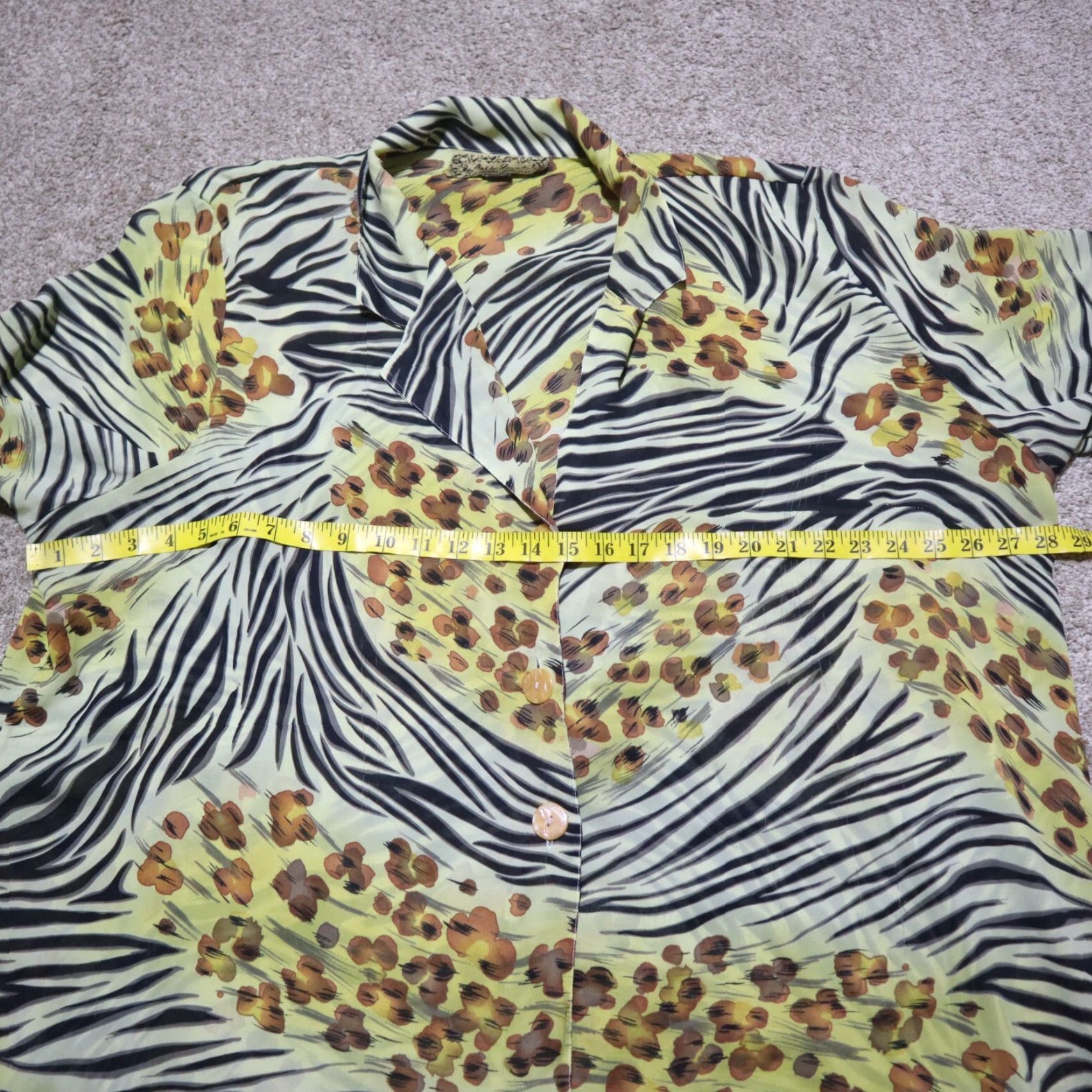 Vintage Ashley Stewart Animal Print Sheer Long Half Sleeve Top Shirt Blouse Women's 3X Size XXL / US 16-18 / IT 52-54 - 5 Thumbnail