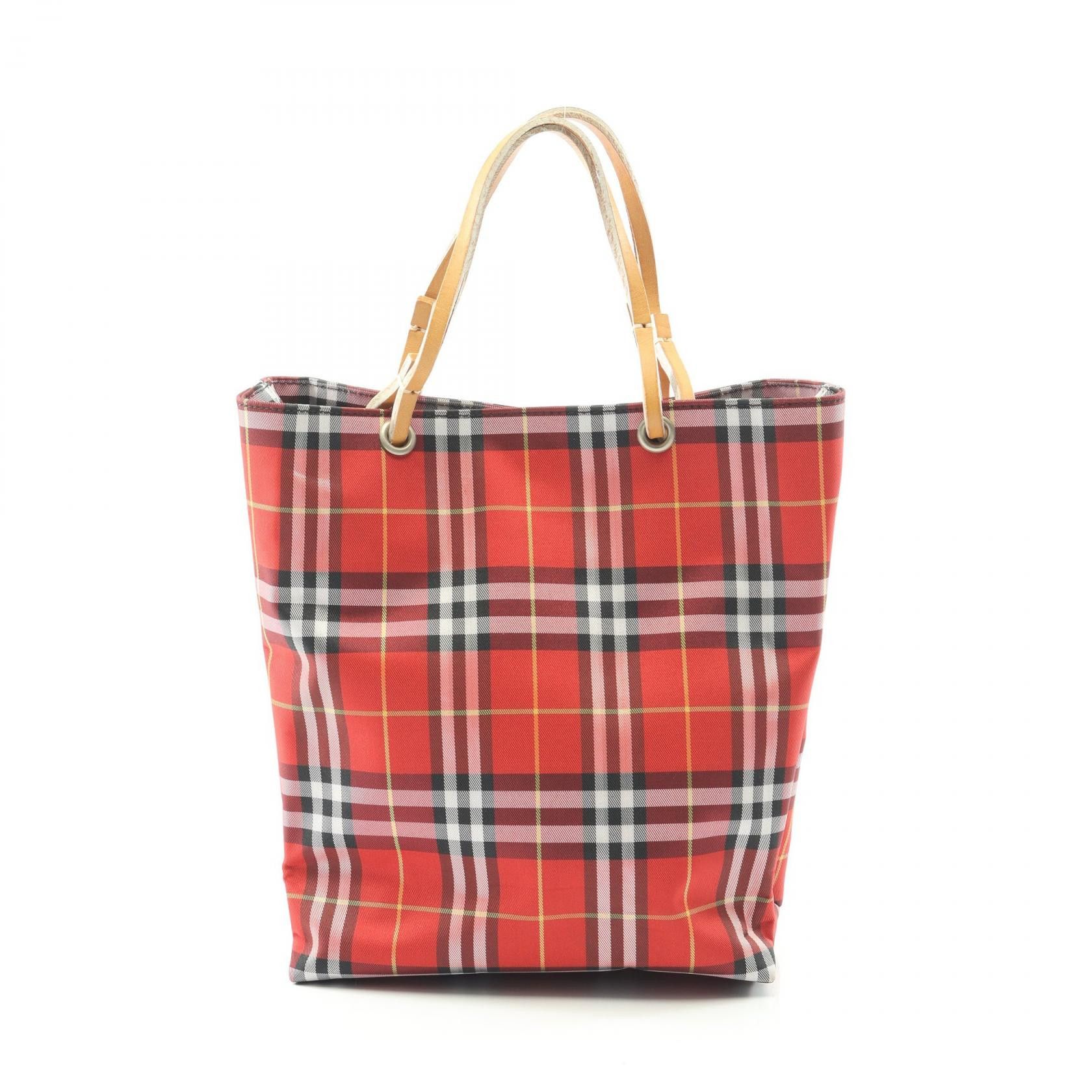 Burberry Burberry Burberry Check Canvas Leather Handbag Textile Handbag DUTY FREE for USA Size ONE SIZE - 1 Thumbnail