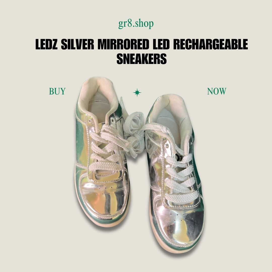 Other LEDZ Silver Mirrored Led Rechargeable Sneakers Metallic Irid Size US 5.5 / IT 35.5 - 1 Thumbnail