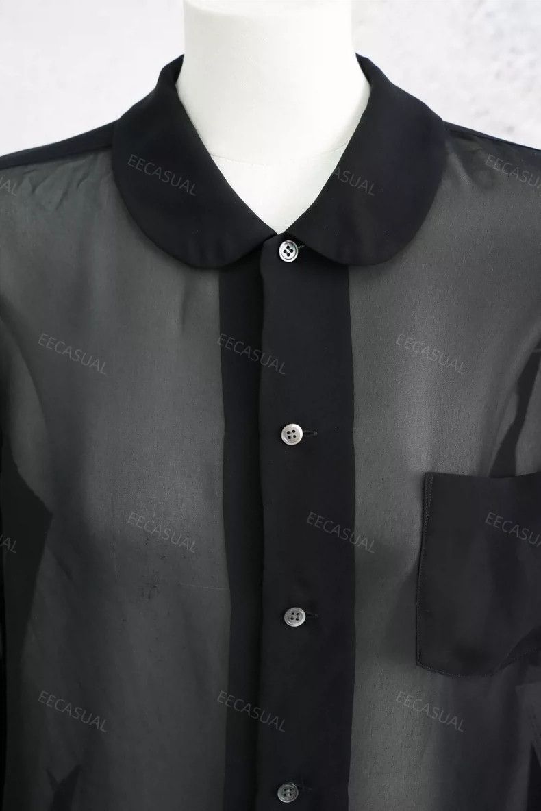 Comme des Garcons Comme Des Garcons Black Velvet Shirt with Lantern Sleeves Size M / US 6-8 / IT 42-44 - 8 Thumbnail
