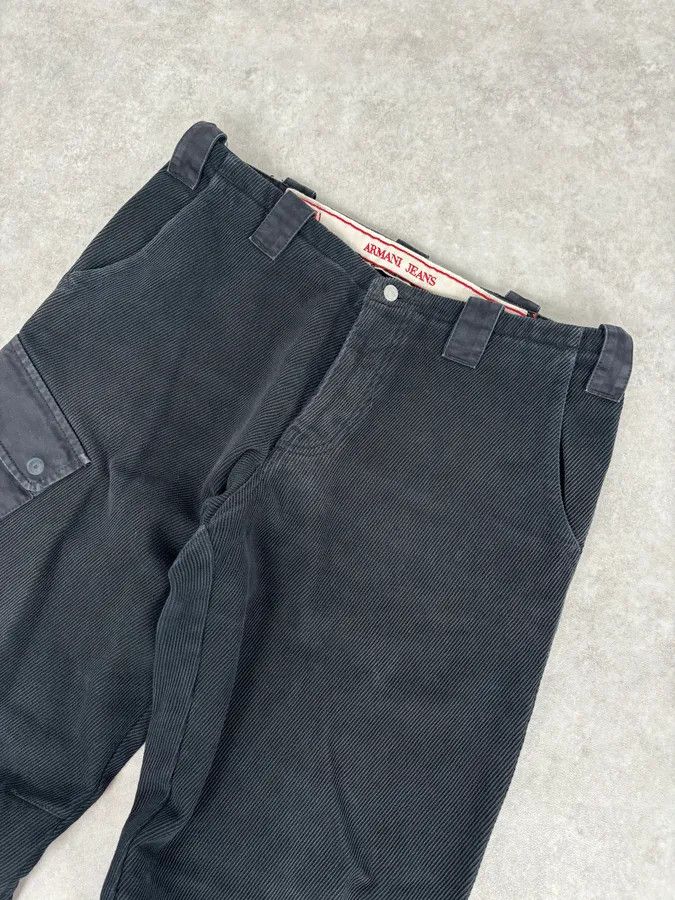 Armani AW2005 Armani Black Corduroy Cargo Wide-Leg Pants Size US 34 / EU 50 - 6 Thumbnail