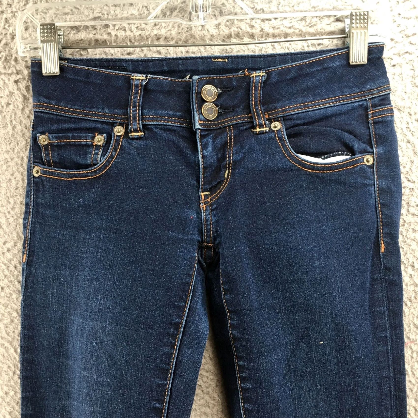 American Eagle Outfitters American Eagle Outfitters Jeans Womens 0R Skinny Blue Denim Cotton Blend Zip 27x28 Regular Mens Womens Boys Girls Size 25" / US 0 / IT 36 - 2 Thumbnail