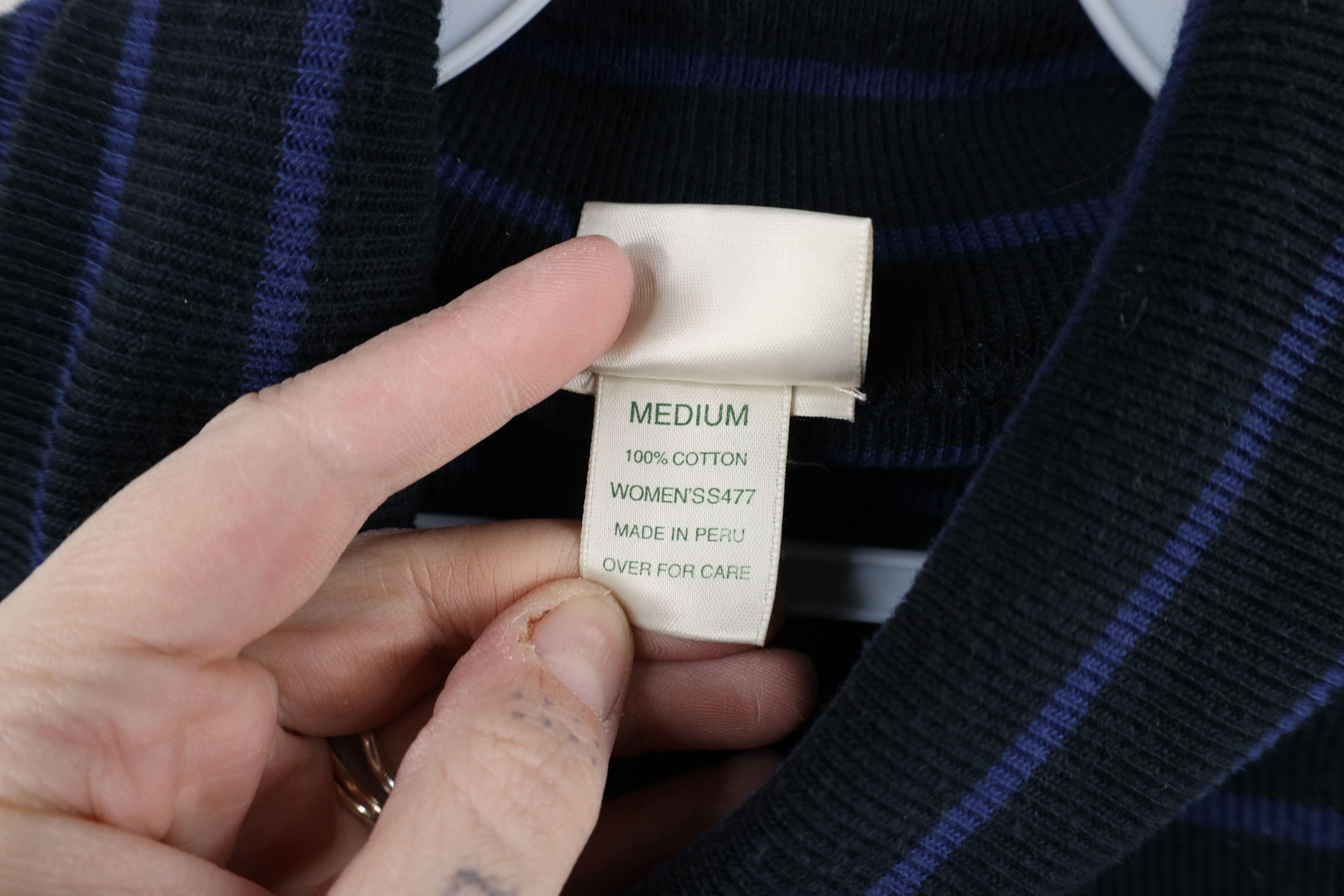 L.L. Bean × Vintage Vintage 90s LL Bean Striped Ribbed Knit Turtleneck T-Shirt Size M / US 6-8 / IT 42-44 - 6 Thumbnail