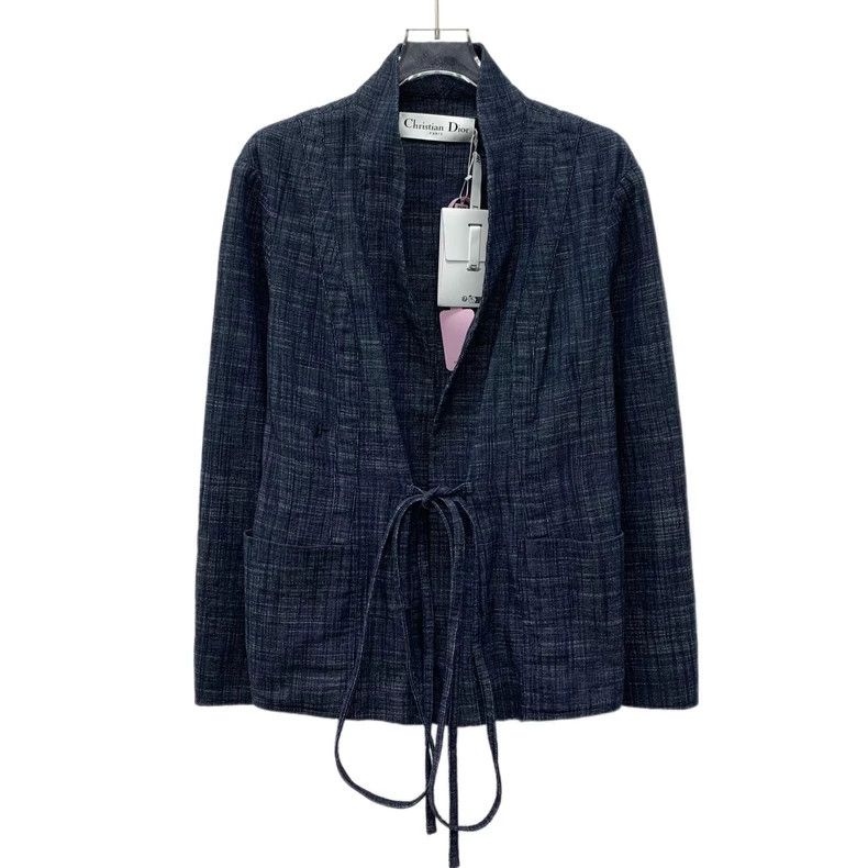 Dior Dior Dark blue cotton blend tie long-sleeved suit 2506-Next Size S / US 4 / IT 40 - 1 Thumbnail