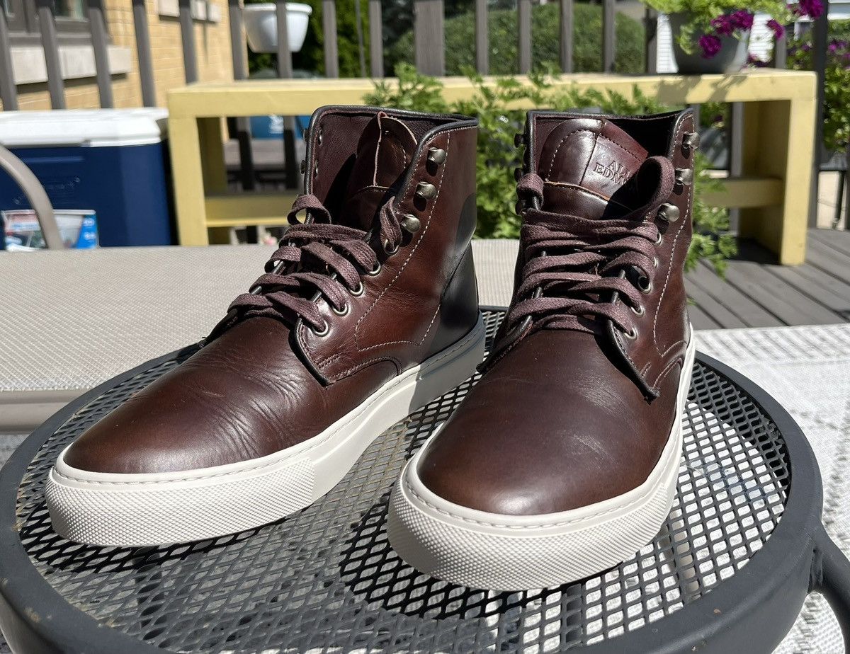Allen Edmonds Higgins Mill brown chromexcel hi top sneakers Size US 8 / EU 41 - 2 Thumbnail