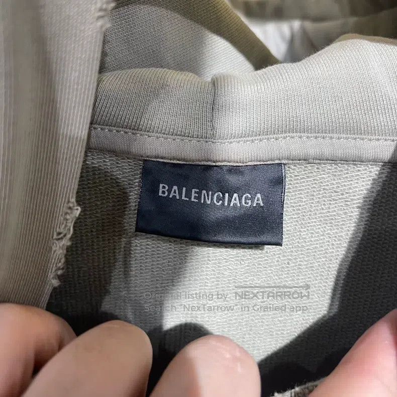 Balenciaga Balenciaga Front and Back Embroidered Letter Logo Grey Hoo Size US S / EU 44-46 / 1 - 3 Thumbnail