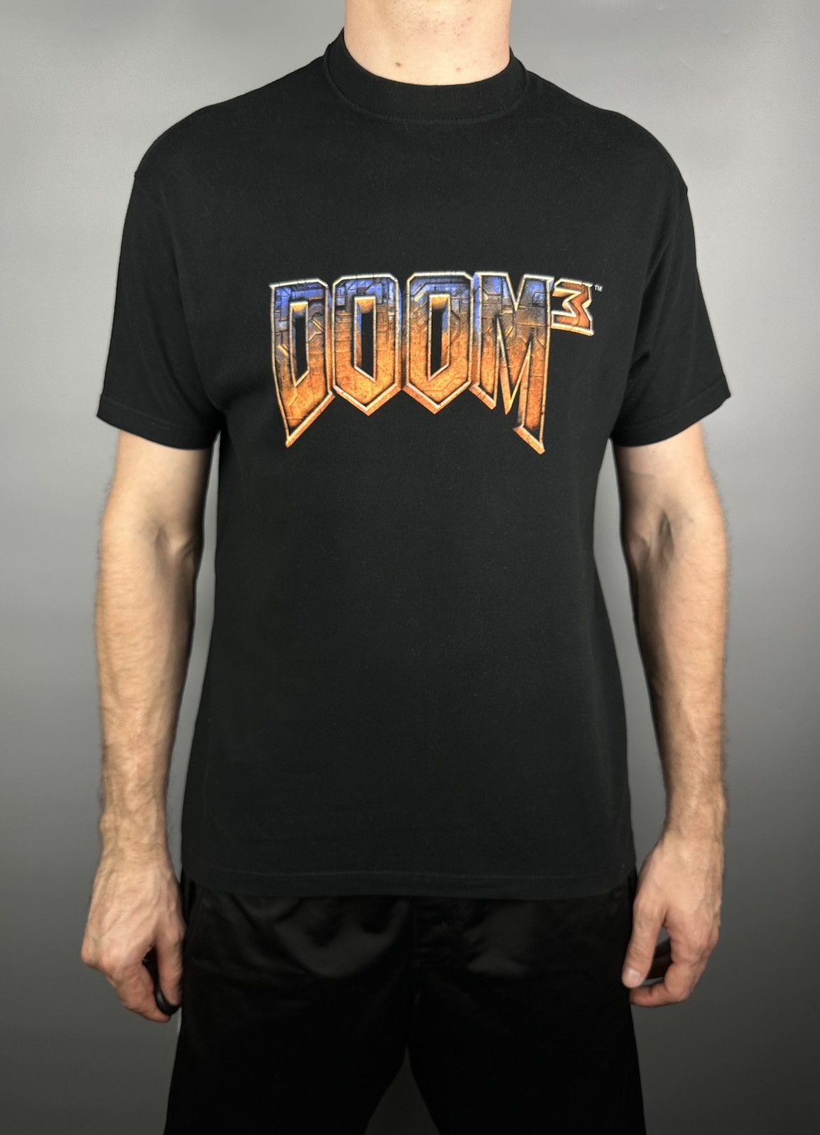 Vintage 2004 Vintage Doom 3 Video Game Promo Graphic T Shirt Tee Size US M / EU 48-50 / 2 - 4 Thumbnail
