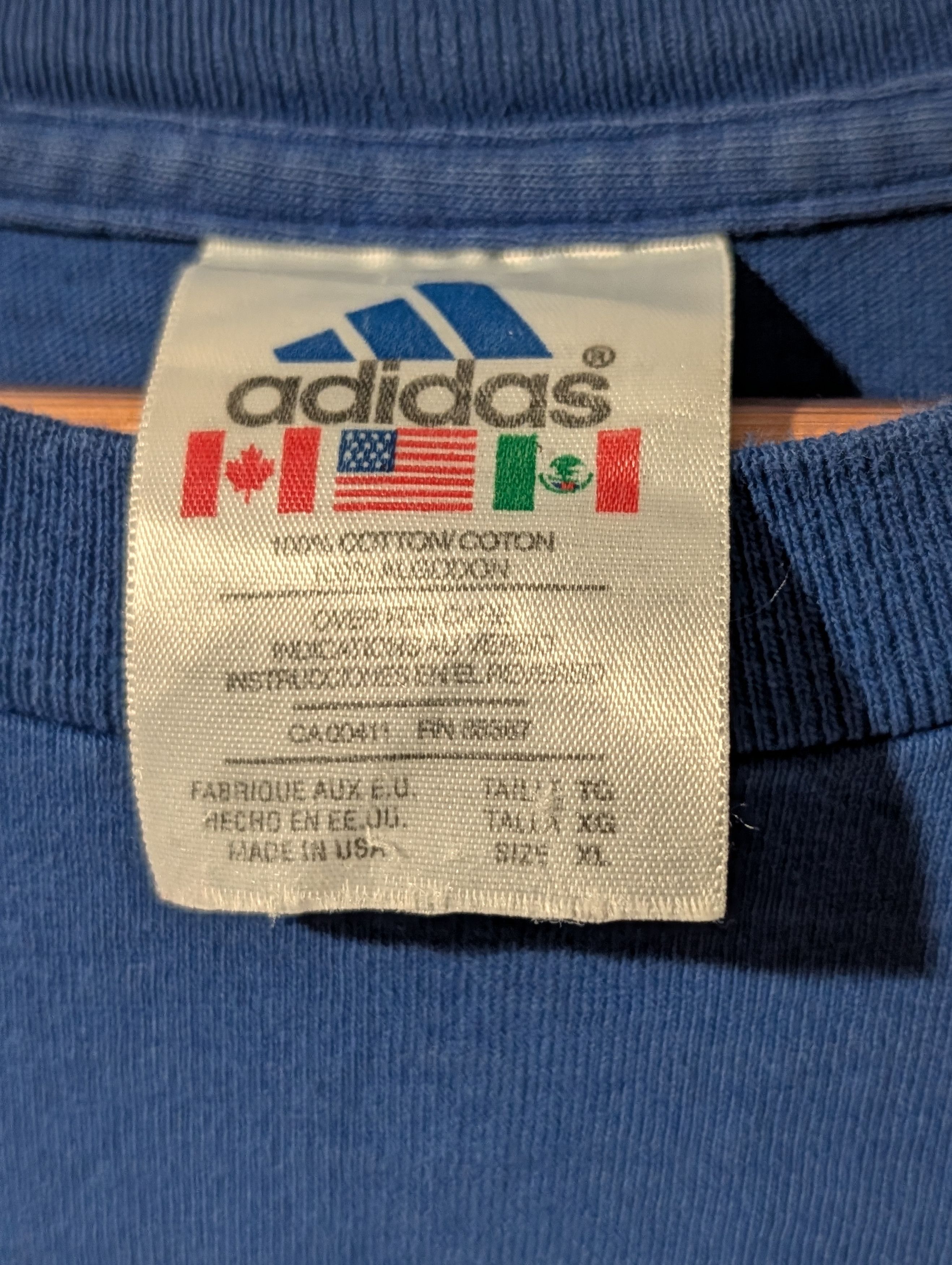 Adidas VTG 90s Adidas Soccer Big Logo T-Shirt Back Print Made USA Size US XL / EU 56 / 4 - 3 Thumbnail