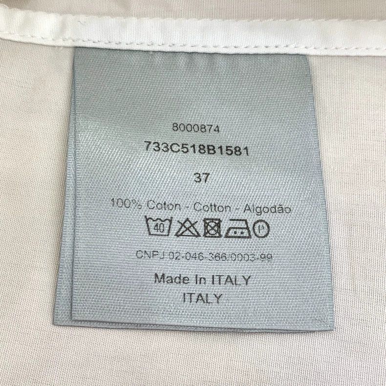 Dior Dior Size 37 White bee embroidery cotton lapel long-sleeve Size US XS / EU 42 / 0 - 6 Thumbnail