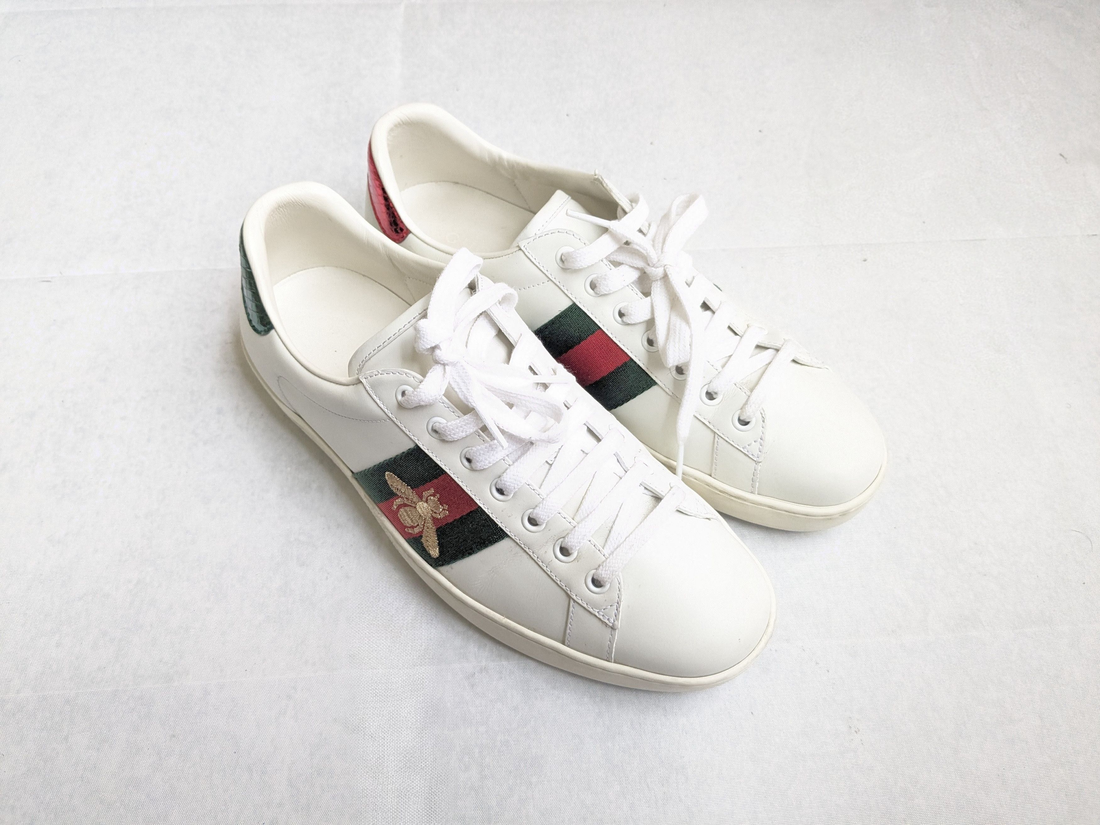 Gucci Gucci Ace White Bee 9 Low Tops Leather Size US 9 / EU 42 - 4 Thumbnail